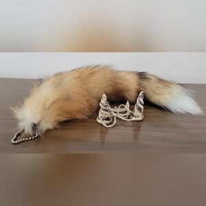 Faux Fur Tail with Twisted Rope Decor